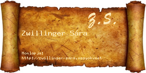 Zwillinger Sára névjegykártya