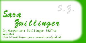sara zwillinger business card